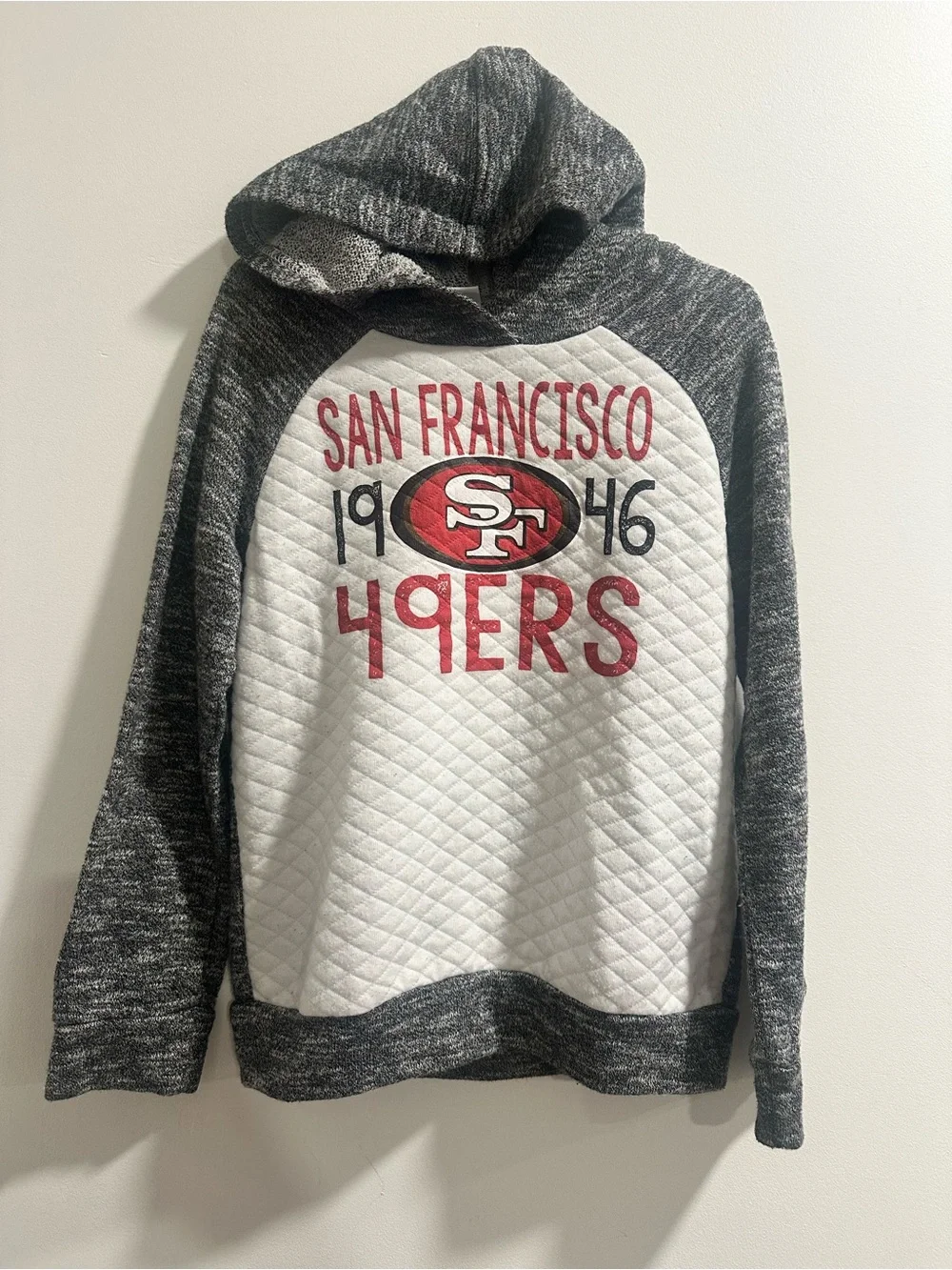 NFL San Francisco 49ers Quilted Pullover Hoodie - Child Girls Size 6
